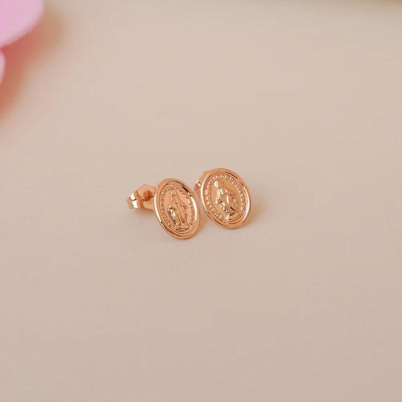 Aretes Virgen Milgosa Rose Grandes